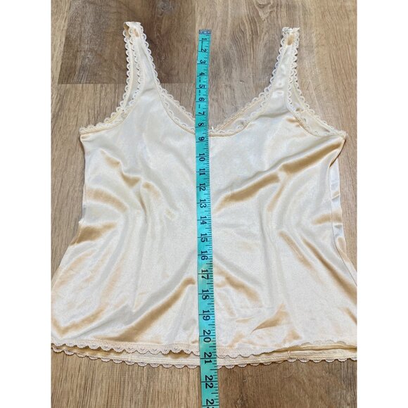 Vintage 90s Warners Satin Ivory Camisole Top Size 34 Lace Trim Made In USA - Picture 6 of 6
